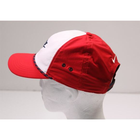 Nike Golf Red/White Rope Panel Classic99 DriFit Adjustable Hat Cap - Picture 3 of 9